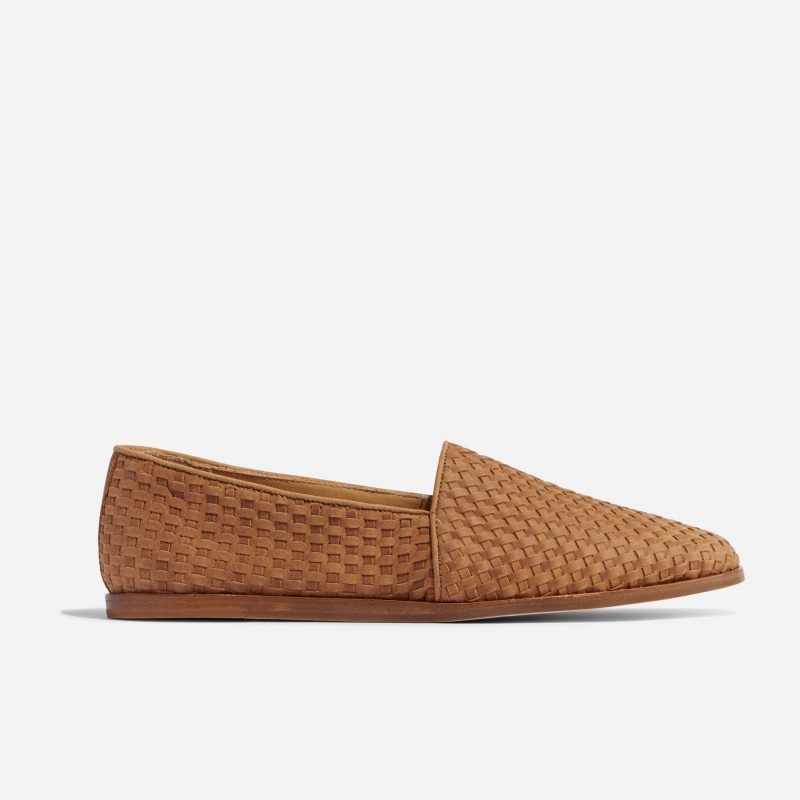 Brown Men's Nisolo Alejandro Woven Slip Ons | 328971-LJO