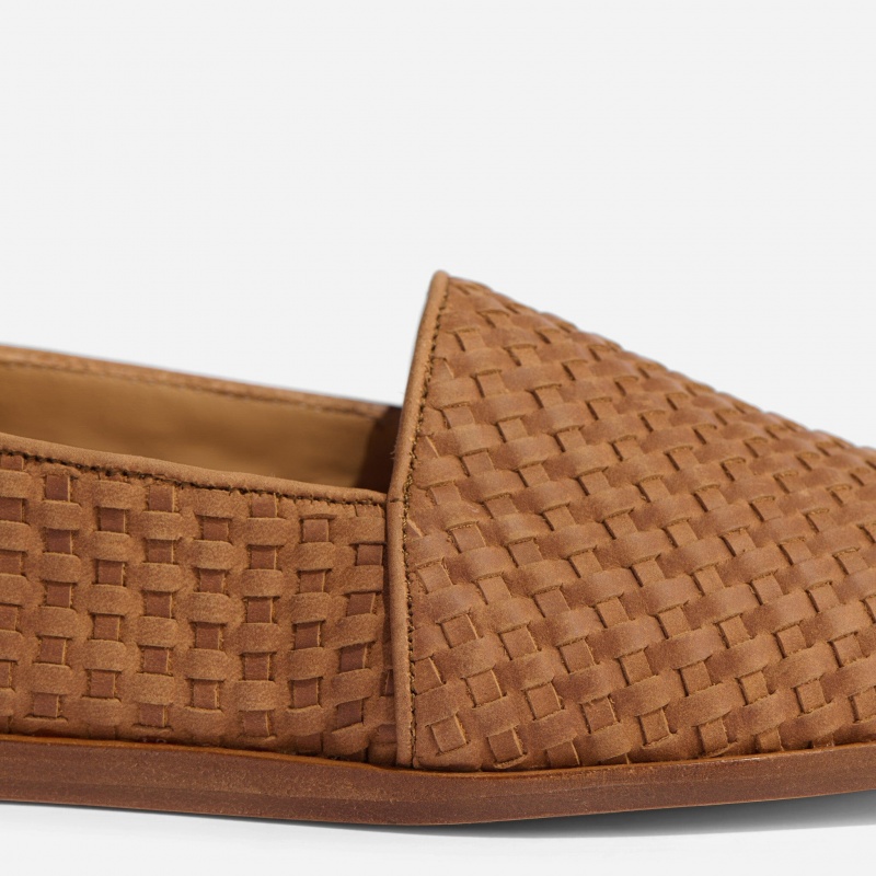 Brown Men's Nisolo Alejandro Woven Slip Ons | 328971-LJO