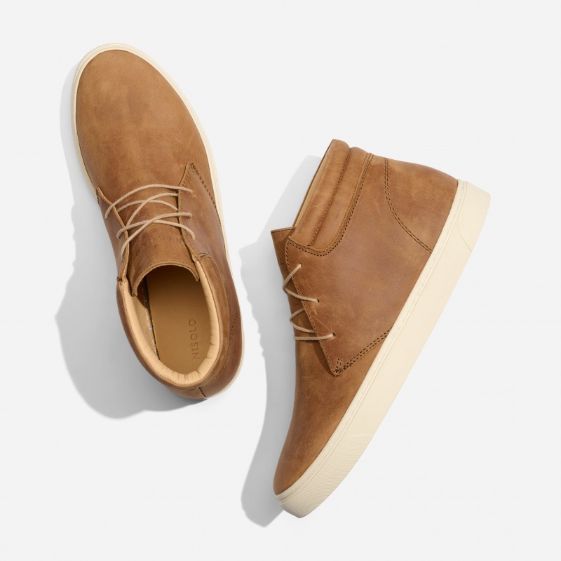 Brown Men's Nisolo Everyday Mid Top Sneakers | 470259-OVI