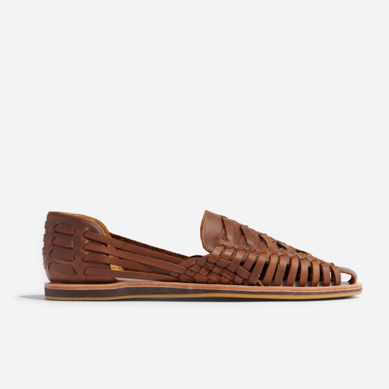 Brown Men's Nisolo Huarache Sandals | 621093-QUT