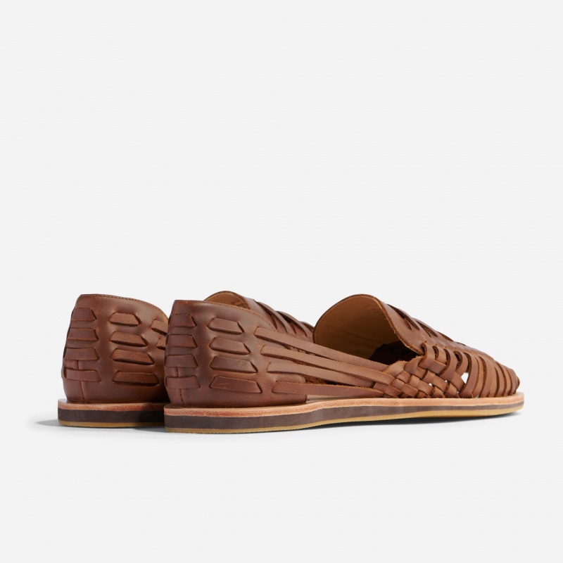 Brown Men's Nisolo Huarache Sandals | 621093-QUT