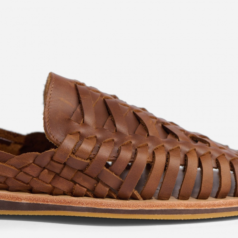 Brown Men's Nisolo Huarache Sandals | 621093-QUT