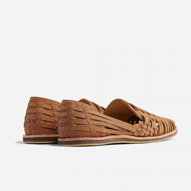 Brown Men's Nisolo Huarache Sandals | 735964-HWX