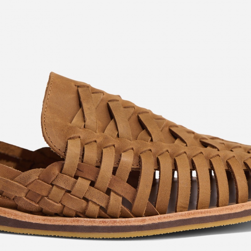 Brown Men's Nisolo Huarache Sandals | 735964-HWX