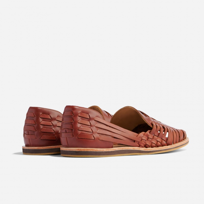 Brown Men's Nisolo Huarache Sandals | 932647-MXG