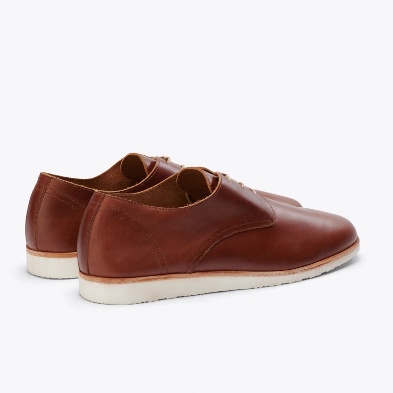 Brown Men's Nisolo Lightweight Flex Derby Slip Ons | 307965-FOA