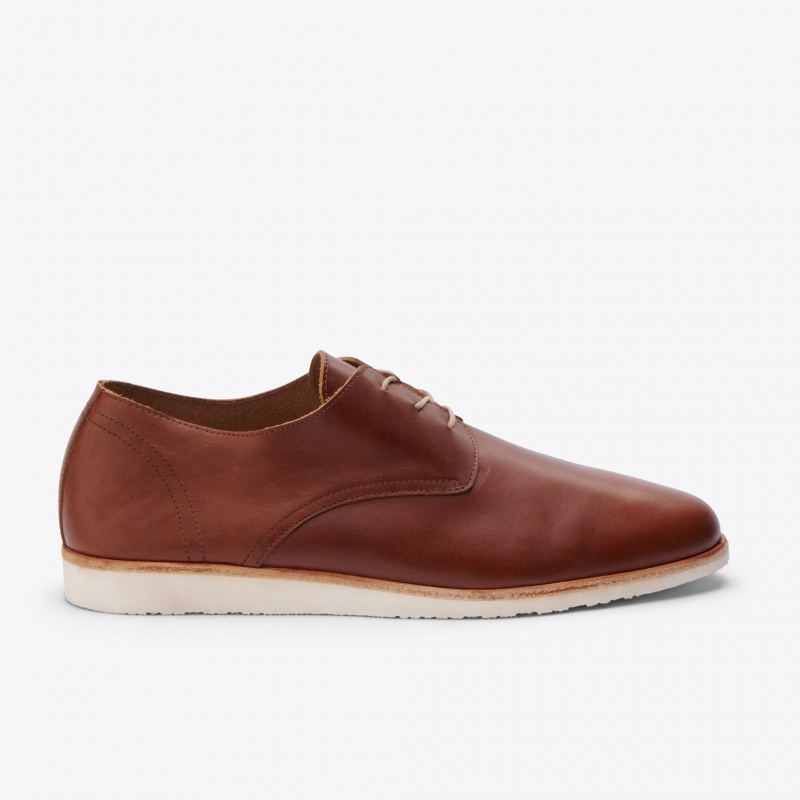 Brown Men's Nisolo Lightweight Flex Derby Slip Ons | 781905-MNA