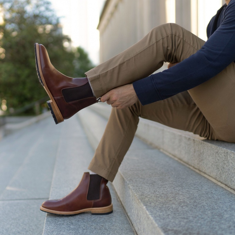 Brown Men's Nisolo Marco Everyday Chelsea Boots | 931257-OKY