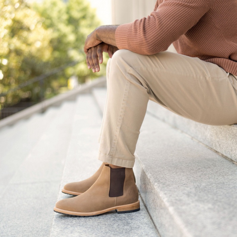 Brown Men's Nisolo Marco Everyday Chelsea Boots | 047632-MZS