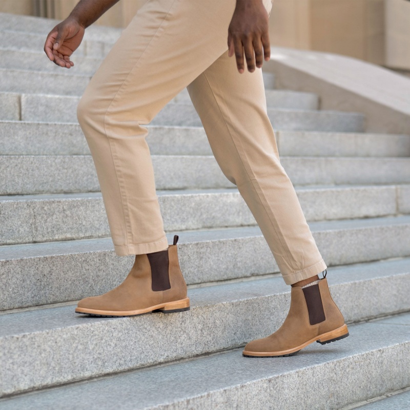 Brown Men's Nisolo Marco Everyday Chelsea Boots | 047632-MZS