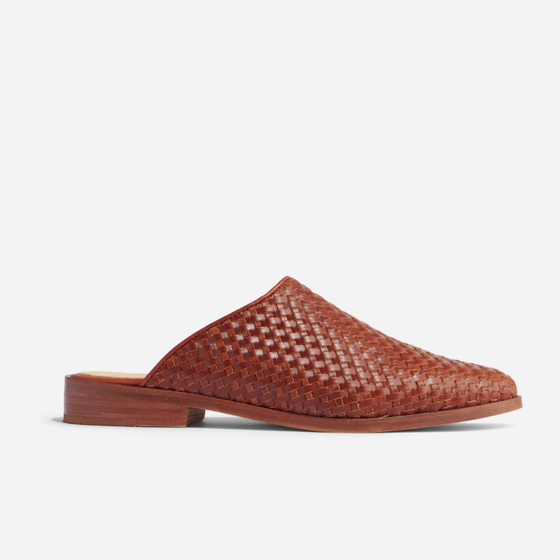 Brown Women's Nisolo Ama Woven Mule | 536710-KHR