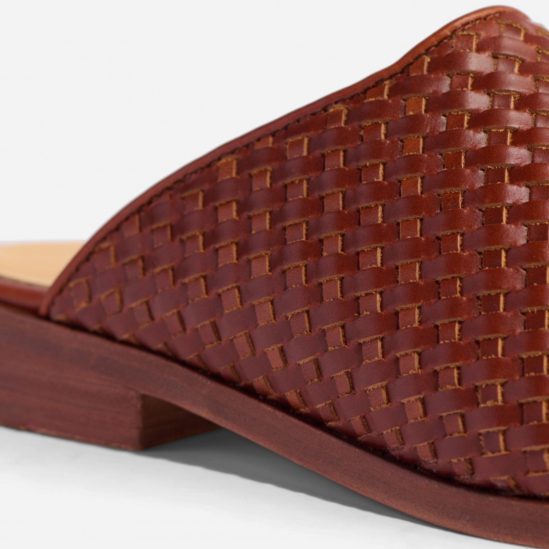 Brown Women's Nisolo Ama Woven Mule | 536710-KHR