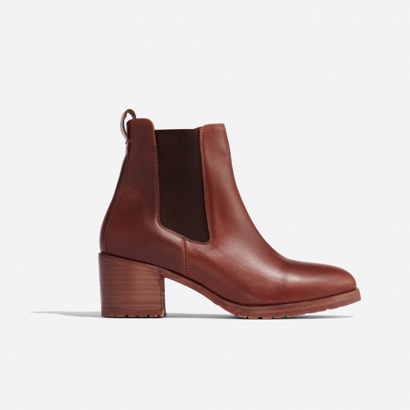 Brown Women's Nisolo Ana Go-To Heeled Chelsea Boots | 402918-SQV