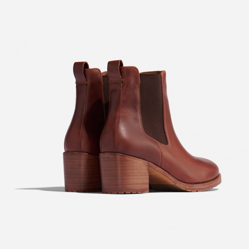 Brown Women's Nisolo Ana Go-To Heeled Chelsea Boots | 402918-SQV