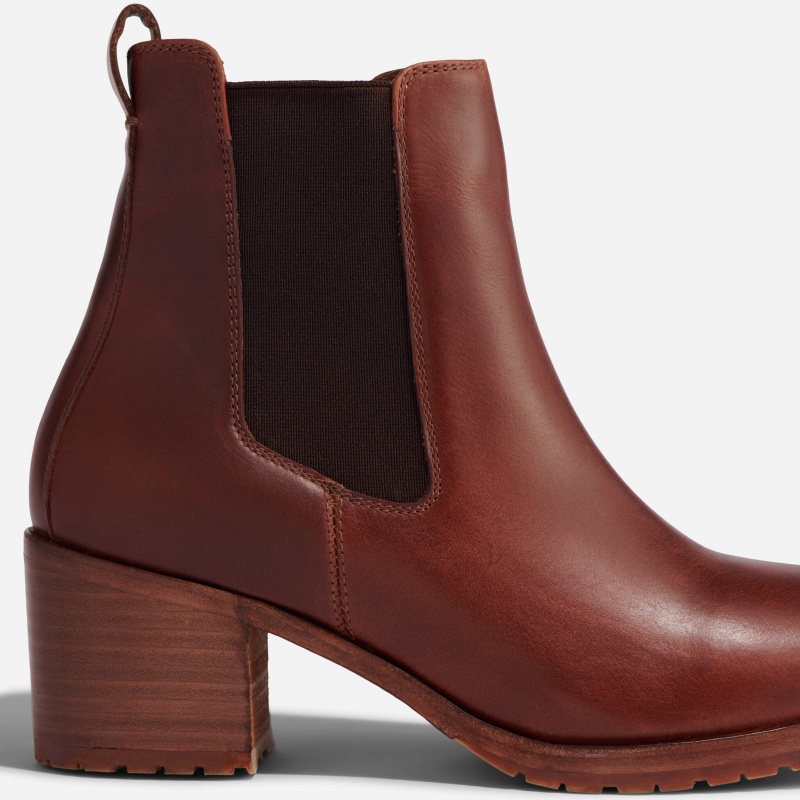 Brown Women's Nisolo Ana Go-To Heeled Chelsea Boots | 402918-SQV