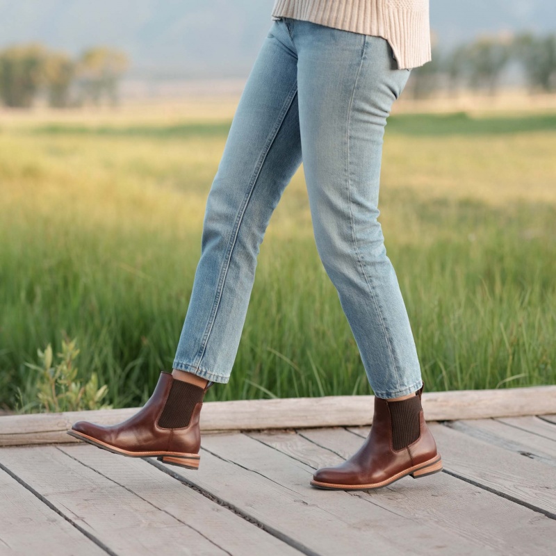 Brown Women's Nisolo Carmen Chelsea Boots | 498065-DHV