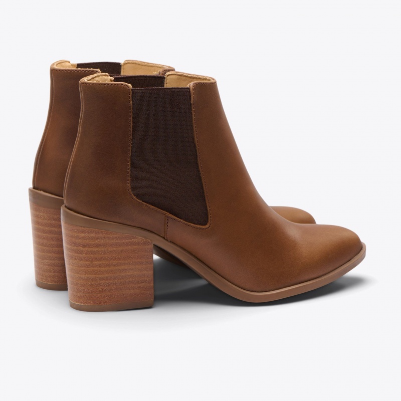 Brown Women's Nisolo Heeled Chelsea Boots | 914635-ZOT