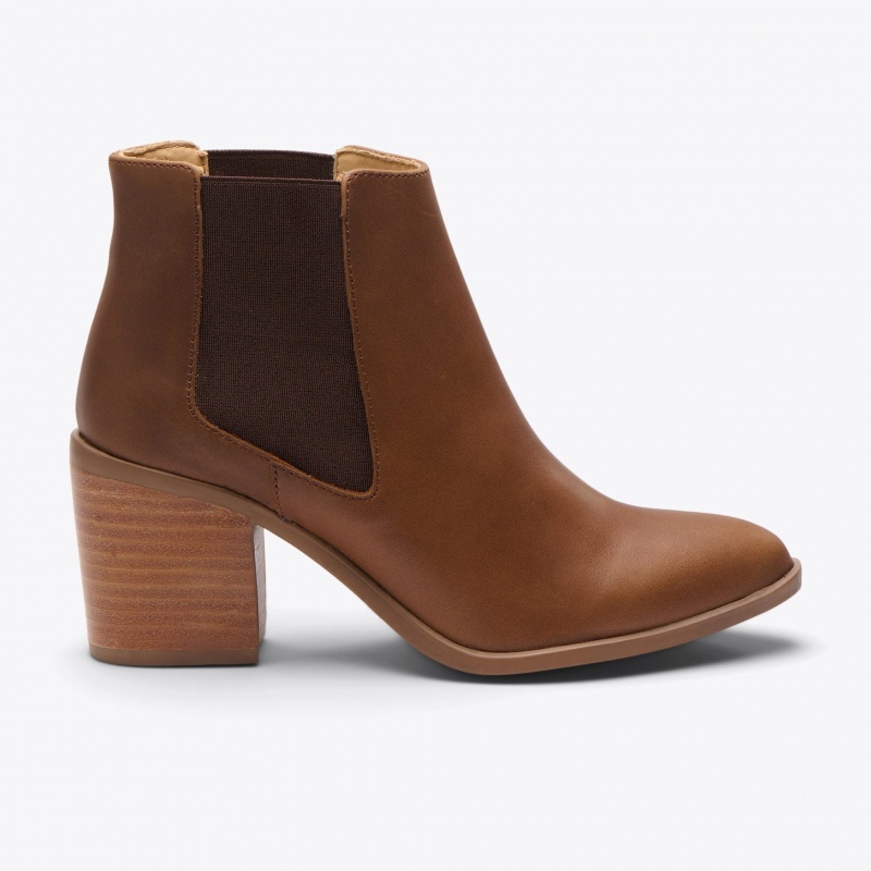 Brown Women's Nisolo Heeled Chelsea Boots | 914635-ZOT