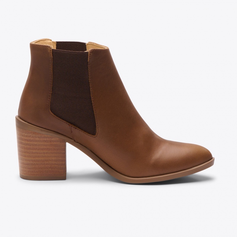 Brown Women's Nisolo Heeled Chelsea Boots | 914635-ZOT