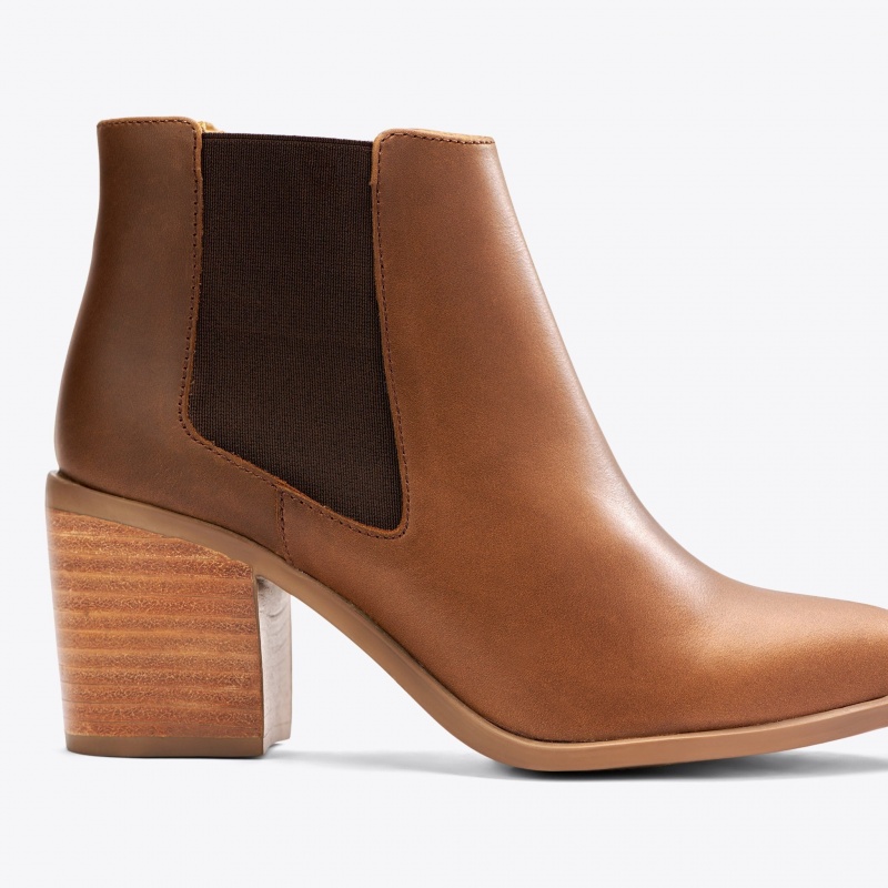 Brown Women's Nisolo Heeled Chelsea Boots | 914635-ZOT