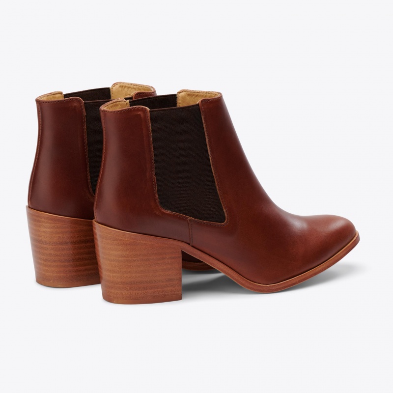 Brown Women's Nisolo Heeled Chelsea Boots | 719480-UAT