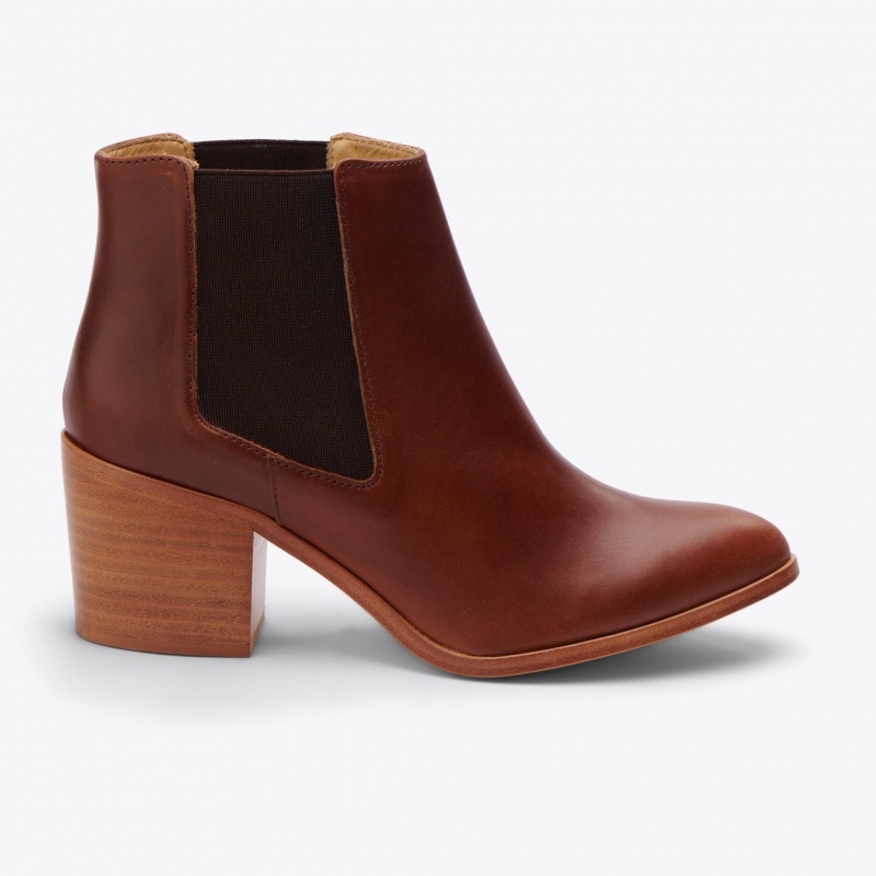 Brown Women's Nisolo Heeled Chelsea Boots | 719480-UAT