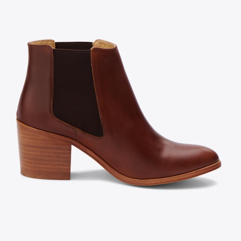 Brown Women's Nisolo Heeled Chelsea Boots | 719480-UAT