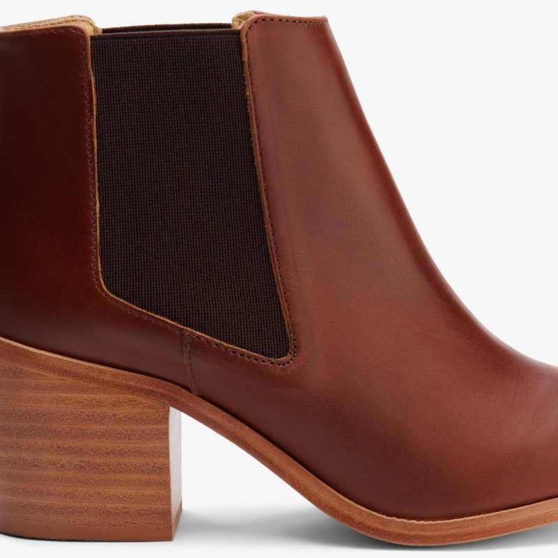 Brown Women's Nisolo Heeled Chelsea Boots | 719480-UAT