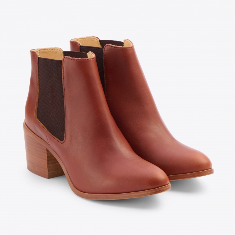 Brown Women\'s Nisolo Heeled Chelsea Boots | 719480-UAT