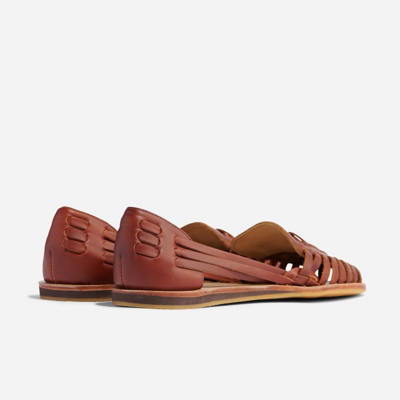 Brown Women's Nisolo Huarache Sandals | 607429-NTH