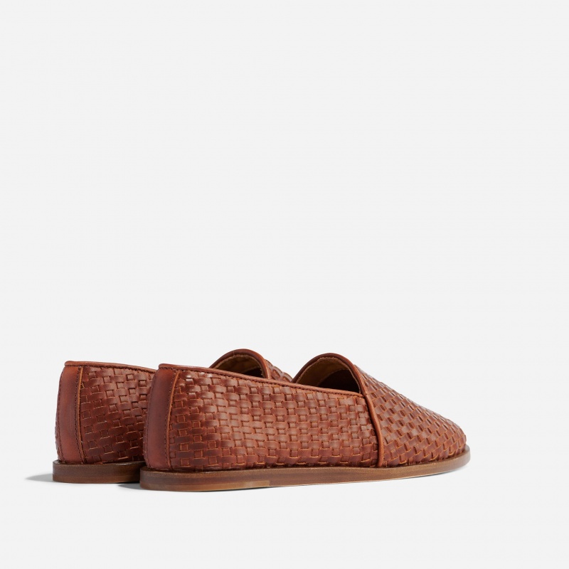 Brown Women's Nisolo Mara Woven Slip Ons | 570126-DJS