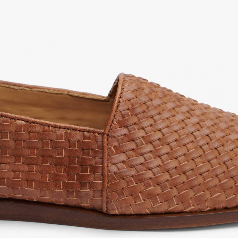 Brown Women's Nisolo Mara Woven Slip Ons | 159682-HZL