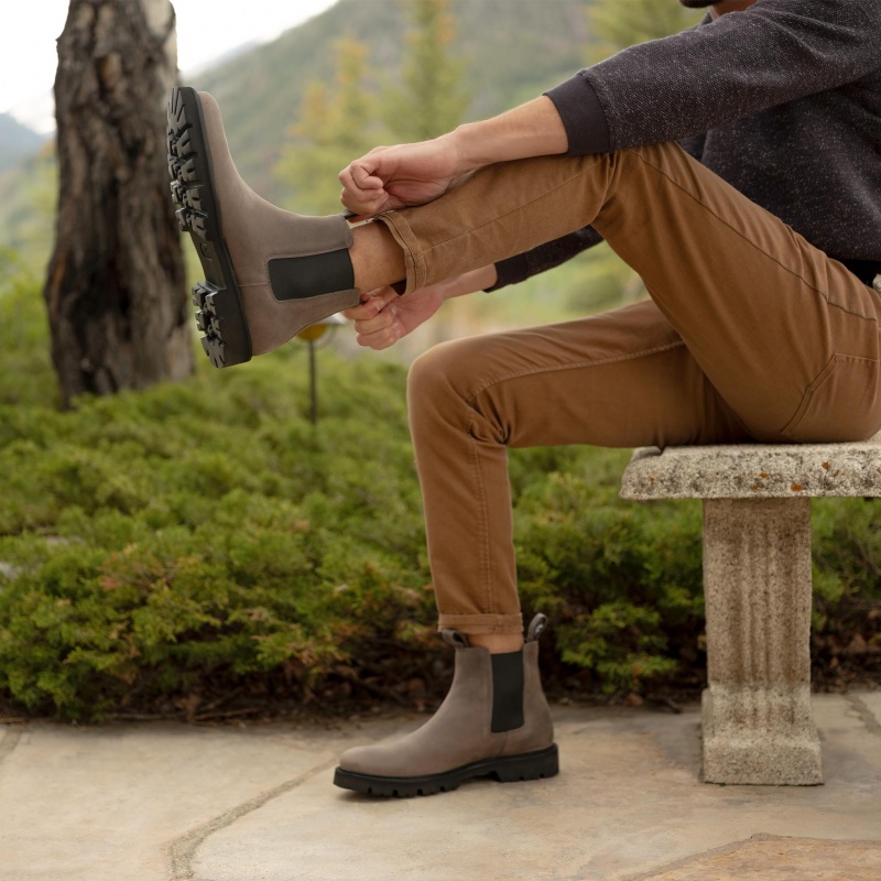 Grey Men's Nisolo Go-To Chelsea Boots | 678359-JLX