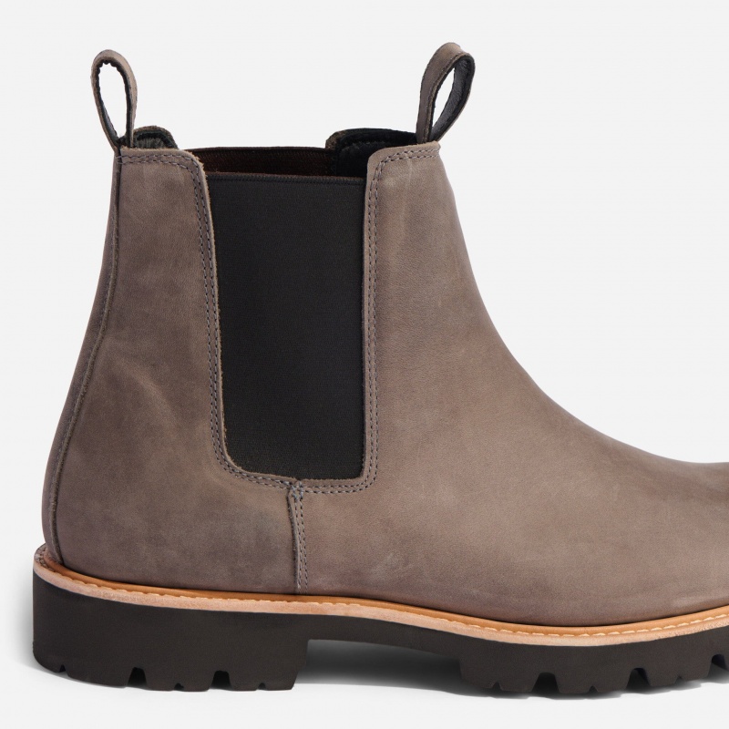 Grey Men's Nisolo Go-To Chelsea Boots | 678359-JLX