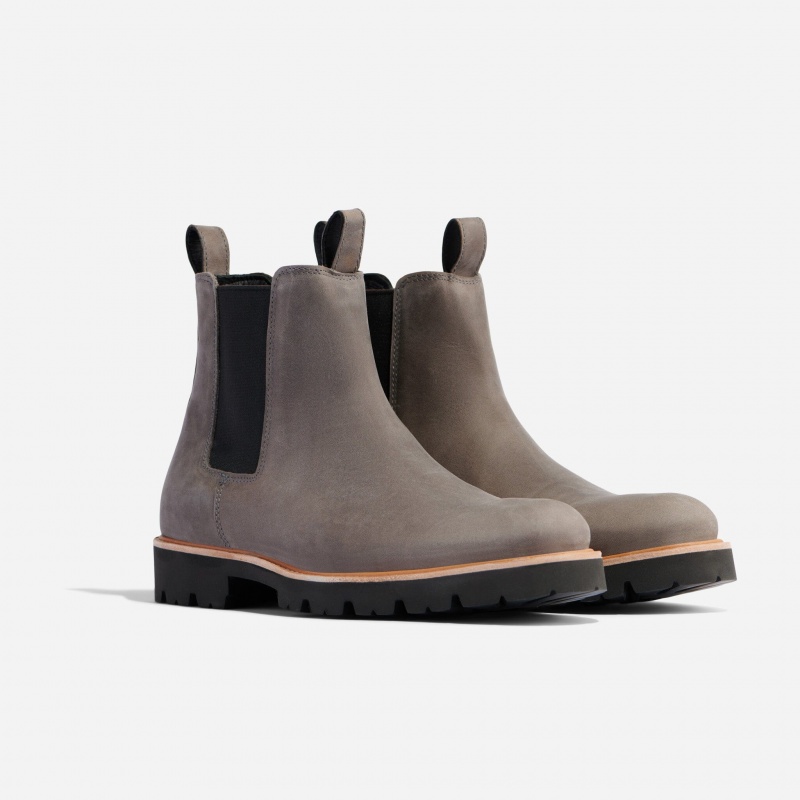 Grey Men\'s Nisolo Go-To Chelsea Boots | 678359-JLX