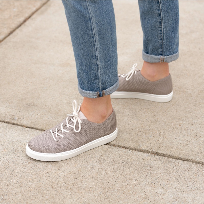 Grey Women's Nisolo Go-To Eco-Knit Sneakers | 096278-WZD