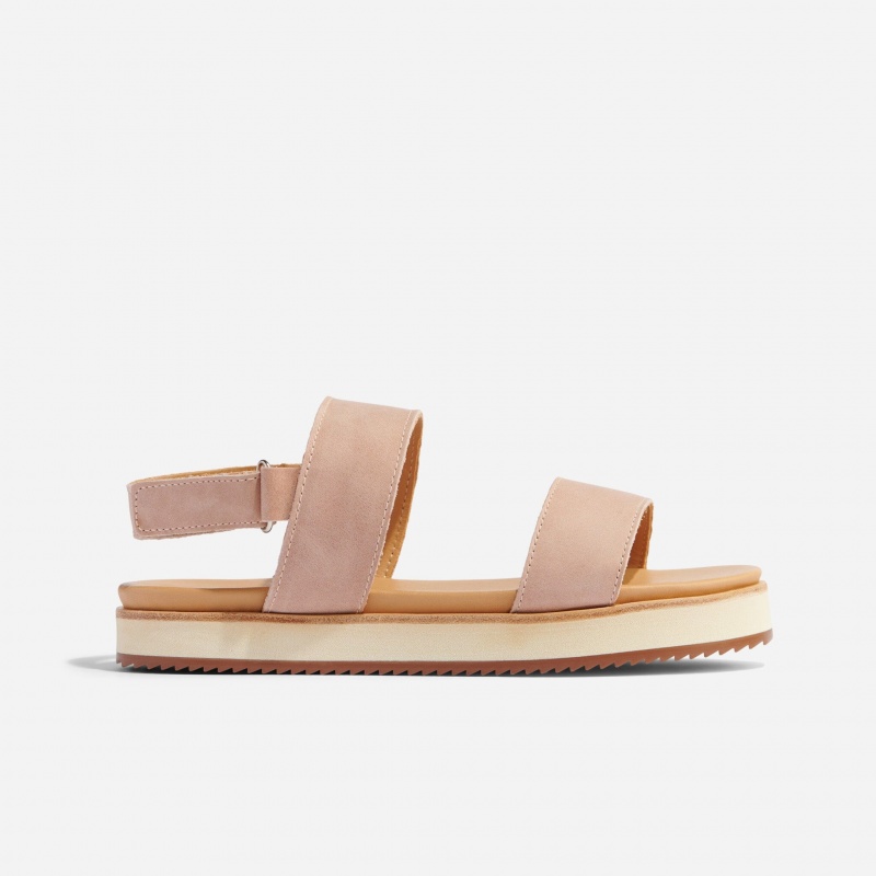 Rose Women's Nisolo Go-To Flatform Sandals | 573106-PXS