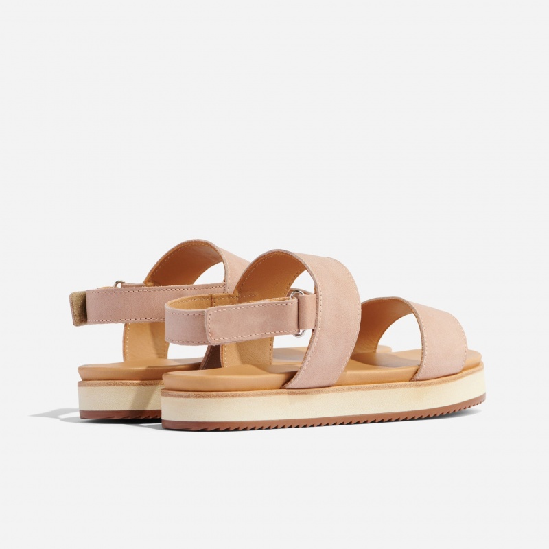 Rose Women's Nisolo Go-To Flatform Sandals | 573106-PXS