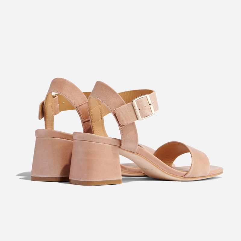 Rose Women's Nisolo Stella Go-To Block Heel Sandals | 401586-MQA