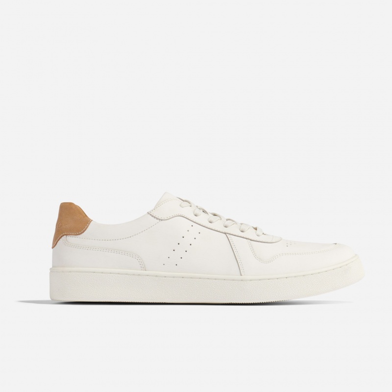 White Men's Nisolo Beto Go-To Court Sneakers | 708691-DJU