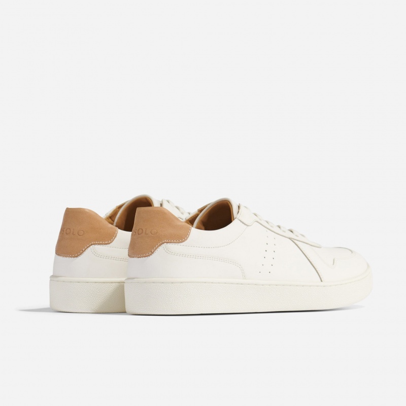 White Men's Nisolo Beto Go-To Court Sneakers | 708691-DJU