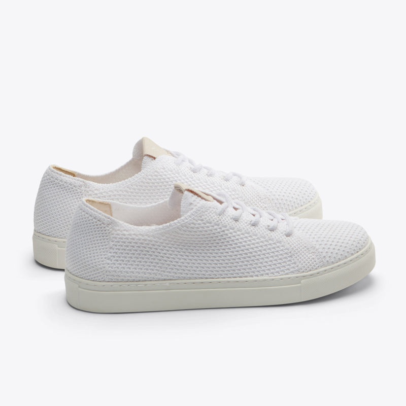 White Women's Nisolo Go-To Eco-Knit Sneakers | 015648-YRX